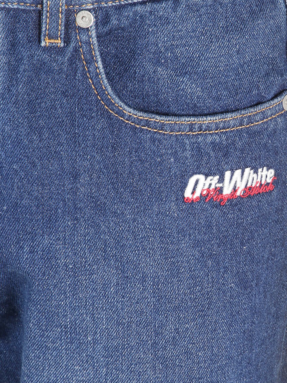 OFF-WHITE Gradient Effect Cotton Denim Jeans Blauw