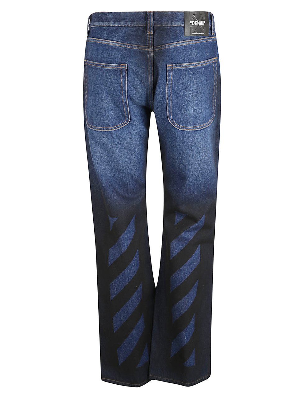 OFF-WHITE Gradient Effect Cotton Denim Jeans Blauw