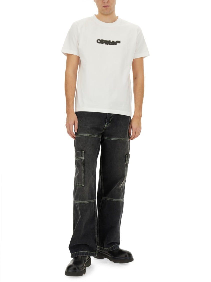 OFF-WHITE Relaxed Fit Cargo Jeans Zwart