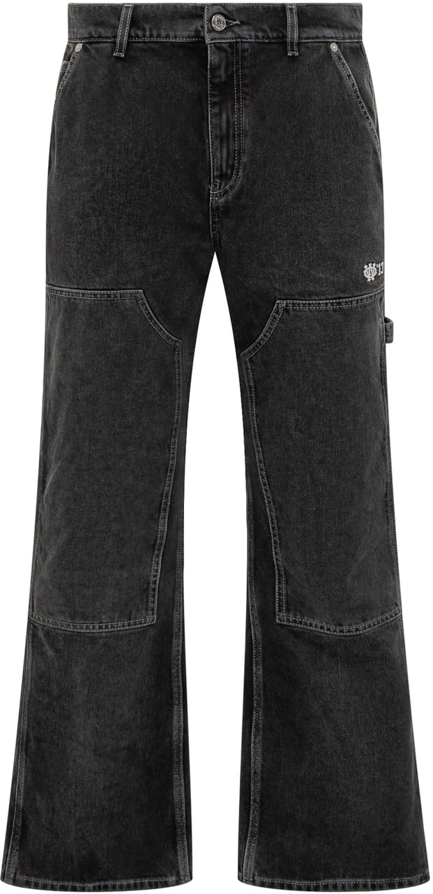 OFF-WHITE Jeans Neri a Gamba Larga Off-White Zwart