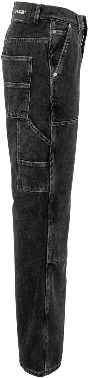 OFF-WHITE Jeans Neri a Gamba Larga Off-White Zwart