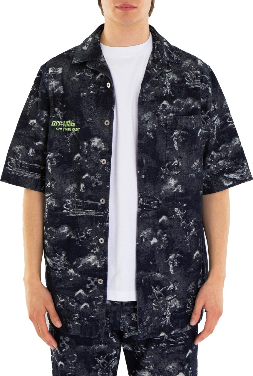 OFF-WHITE Heren Fresco Jacq Shirt Blauw Blauw