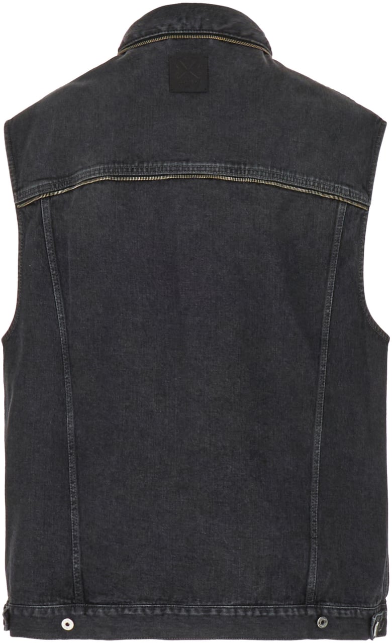 OFF-WHITE Off White Dark grey denim sleeveless oversize jacket Grijs