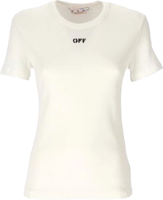 OFF-WHITE T-shirt bianca in cotone elasticizzato Wit