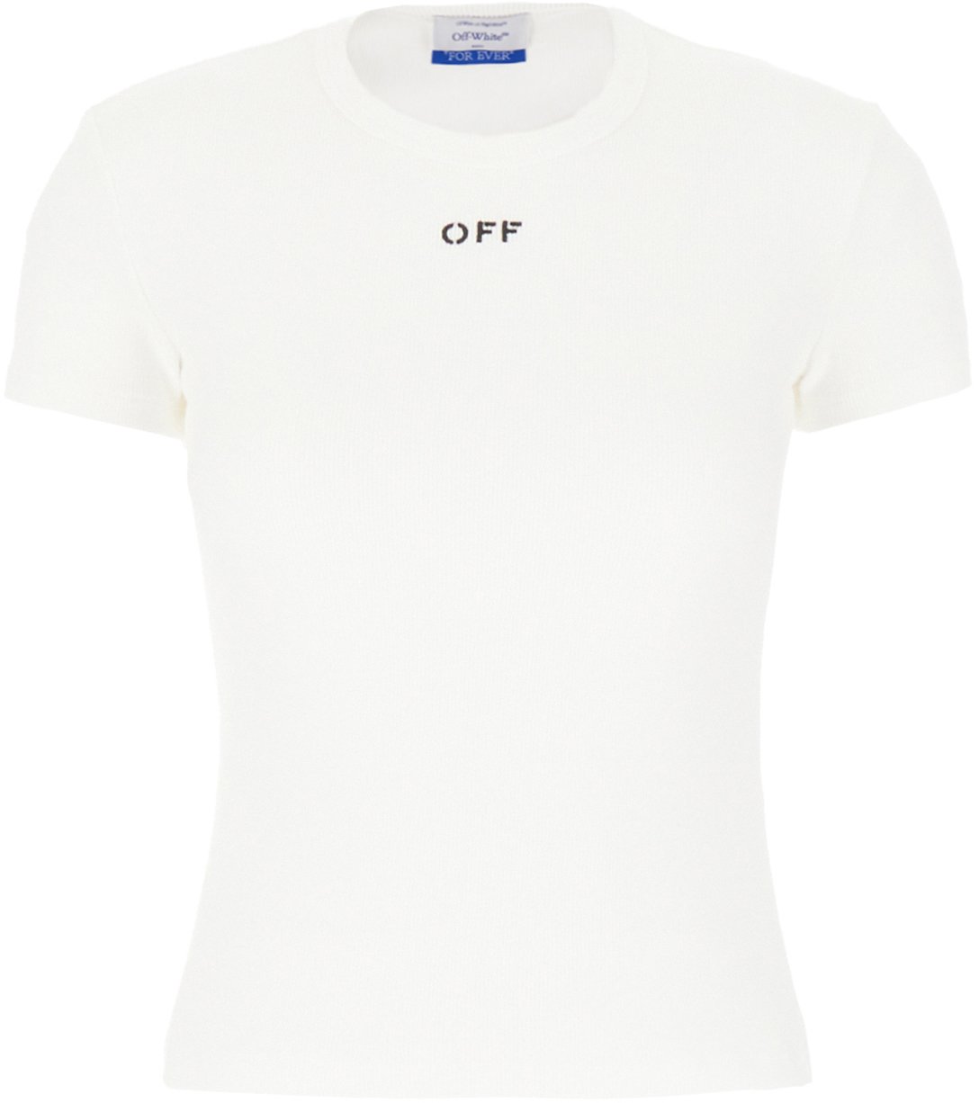OFF-WHITE Off White White stretch cotton t-shirt Wit