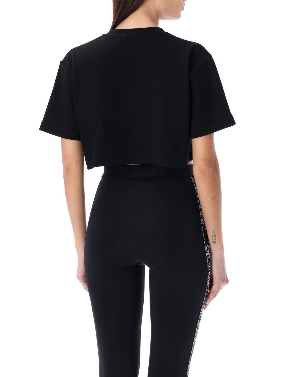 OFF-WHITE Cropped Tee Nero Zwart