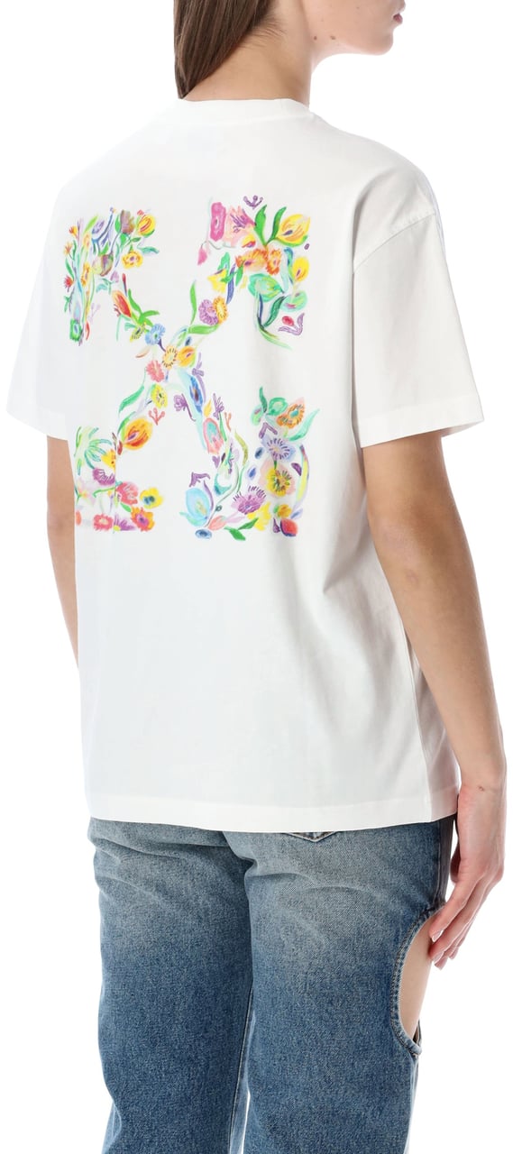 OFF-WHITE Tshirt Flower Bianco Wit