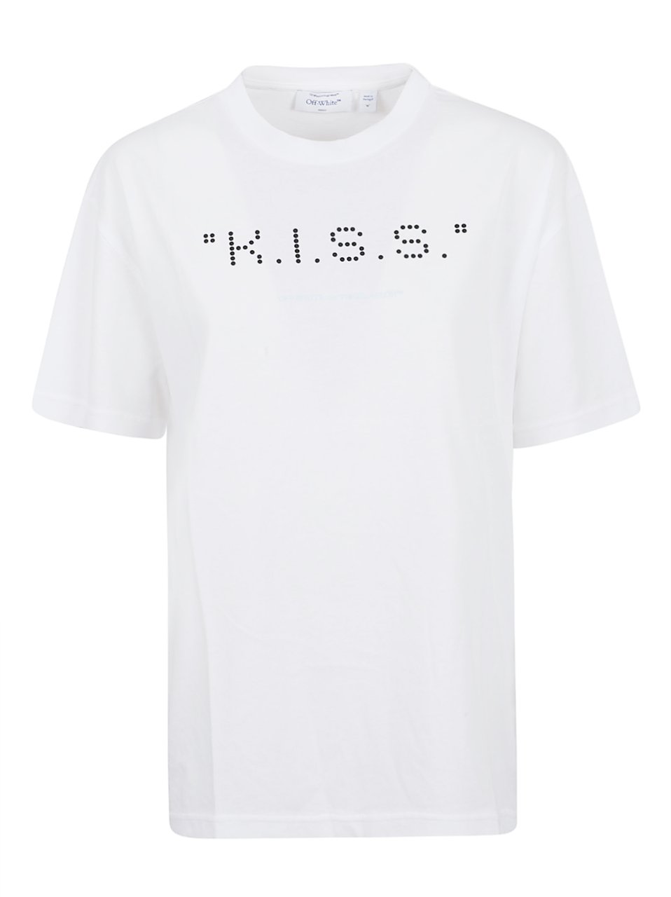 OFF-WHITE K.I.S.S. Print Cotton T-Shirt with Contrasting Graphics Wit