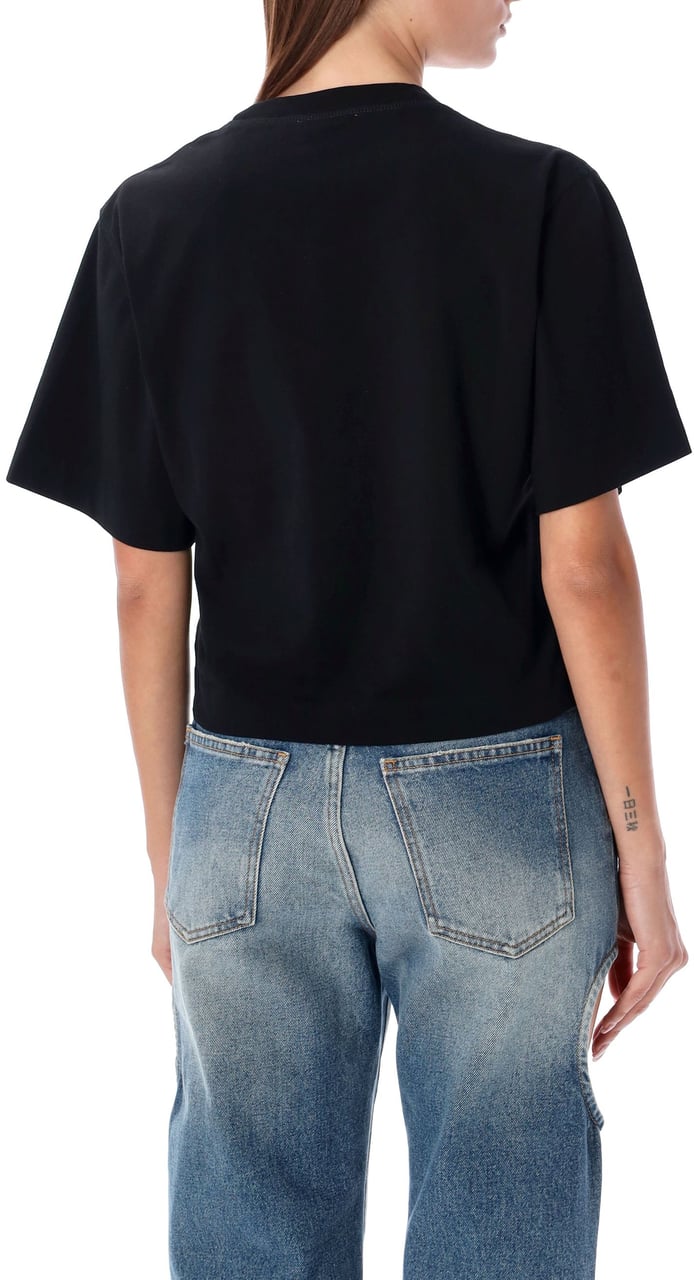 OFF-WHITE Tshirt Big Lofo Crop Nero Zwart