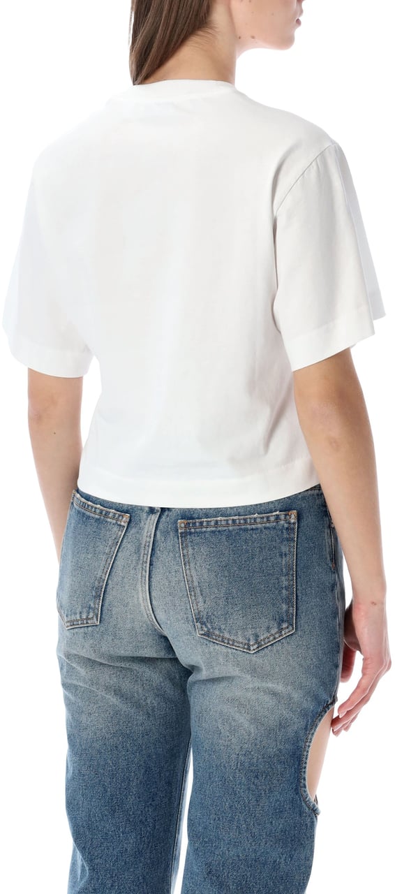 OFF-WHITE Flowe Crop Tee Bianco Wit