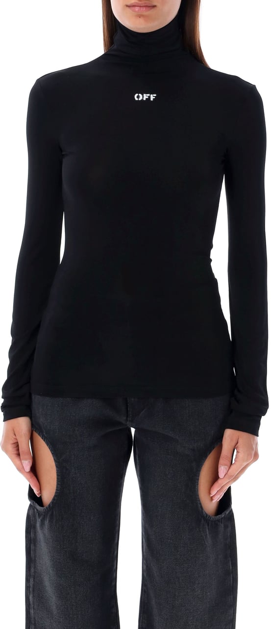 OFF-WHITE High Neck Top Nero Zwart