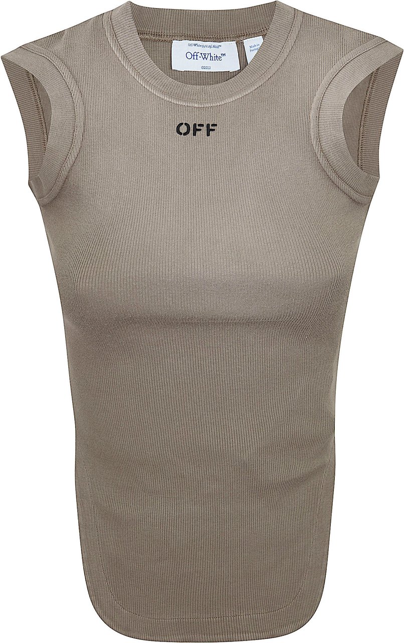 OFF-WHITE OFF WHITE OFF STAMP RIB KAT TOP WASHED STONE - Donkergrijs