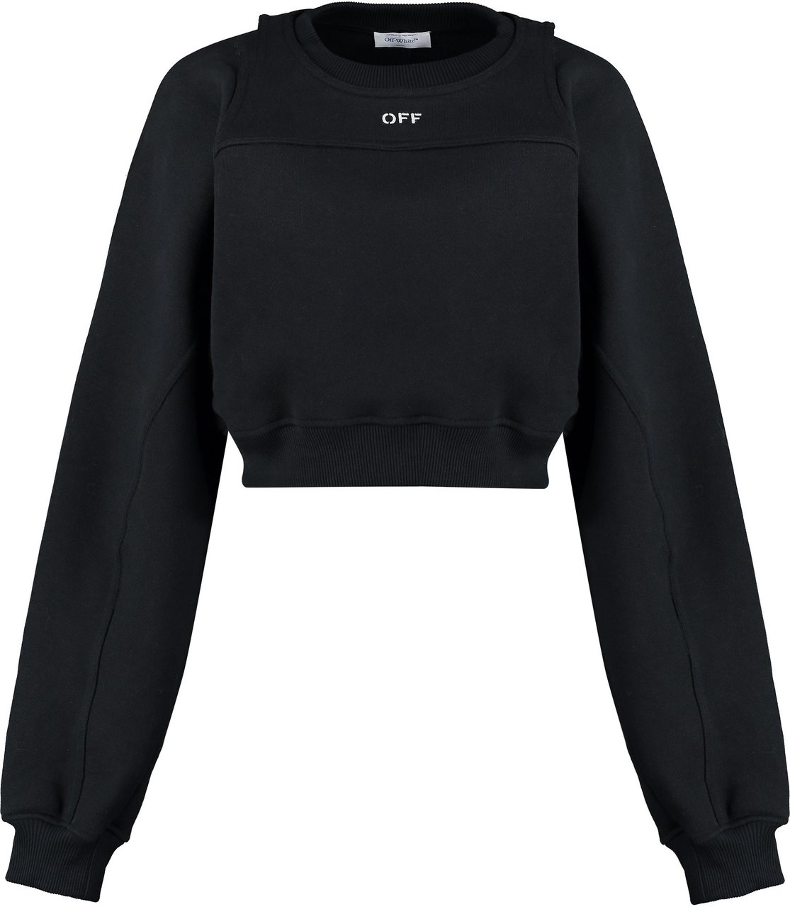 OFF-WHITE Logo detail cotton sweatshirt Zwart