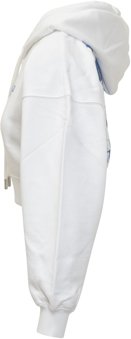 OFF-WHITE Off-White Felpa Crop con Logo Ricamato Wit
