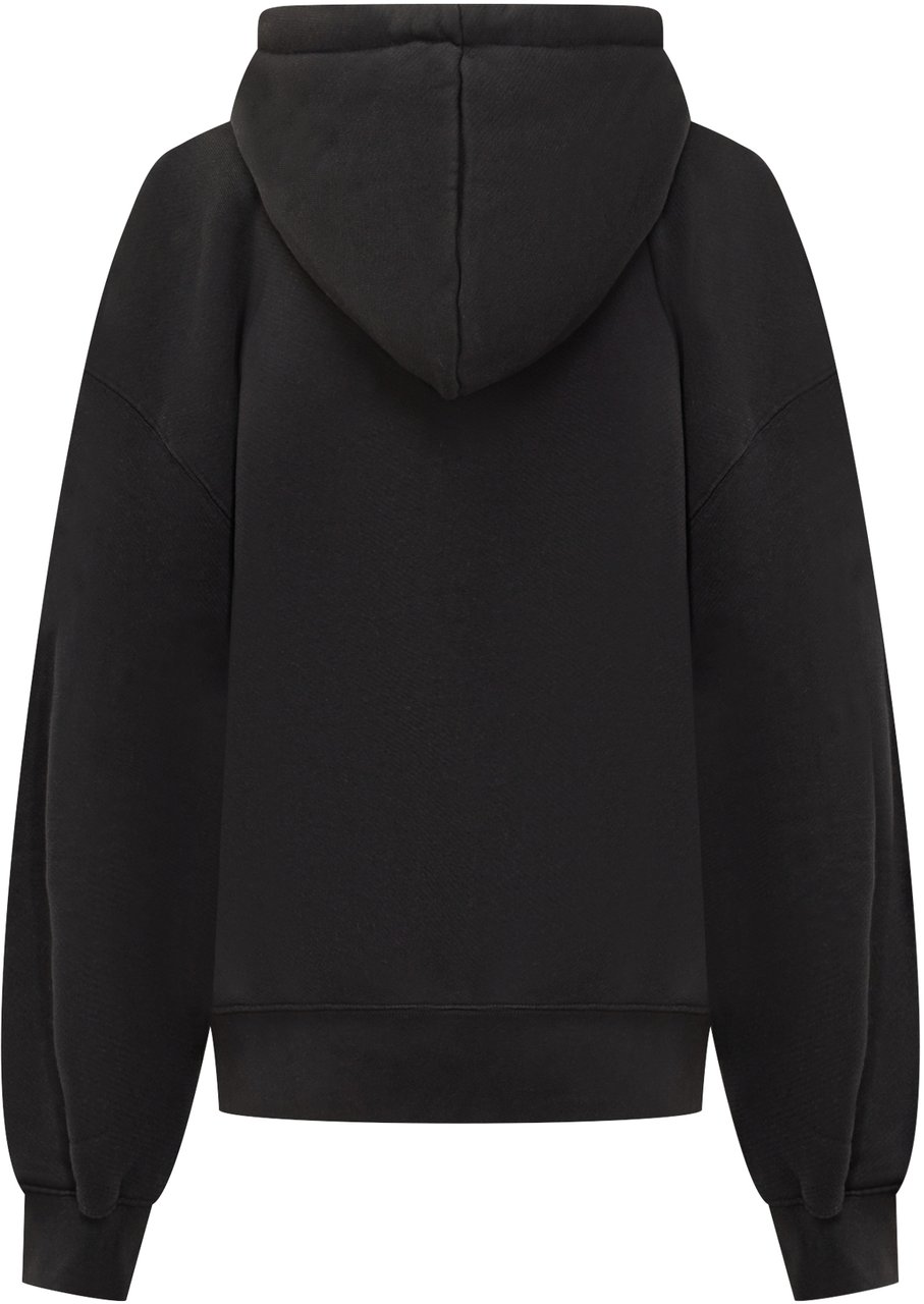 OFF-WHITE Felpa con Cappuccio Off-White Nera con Logo Zwart