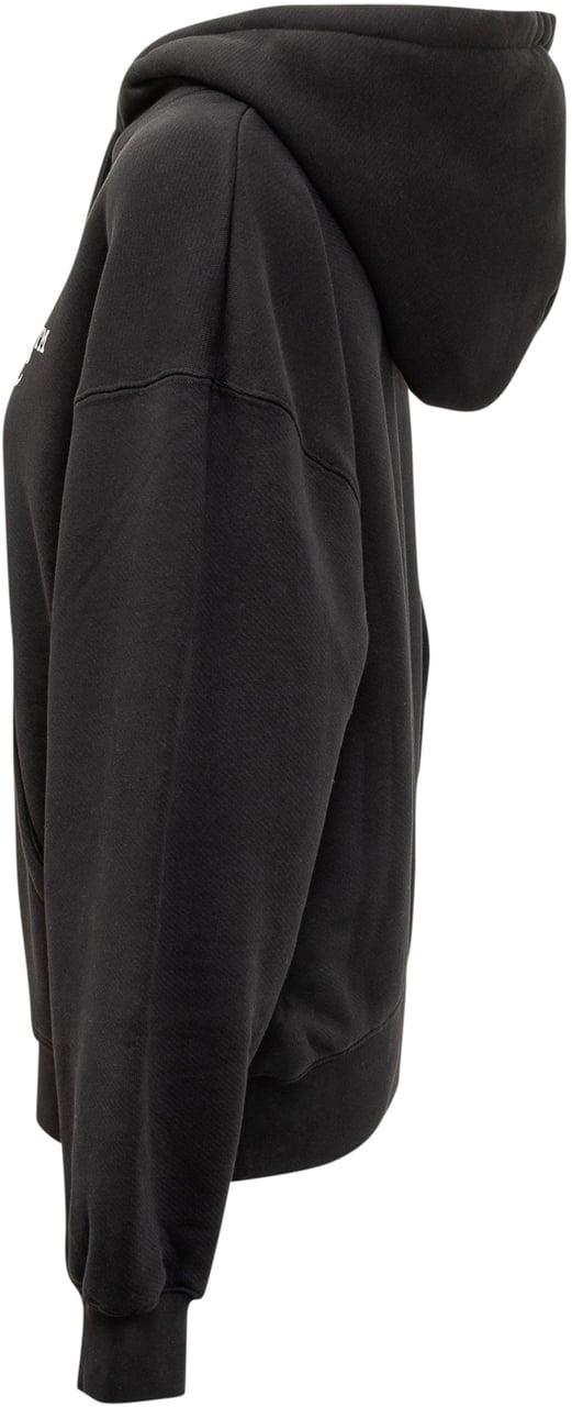 OFF-WHITE Felpa con Cappuccio Off-White Nera con Logo Zwart