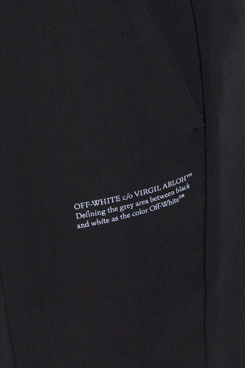 OFF-WHITE Off White Black stretch polyester blend pants Zwart