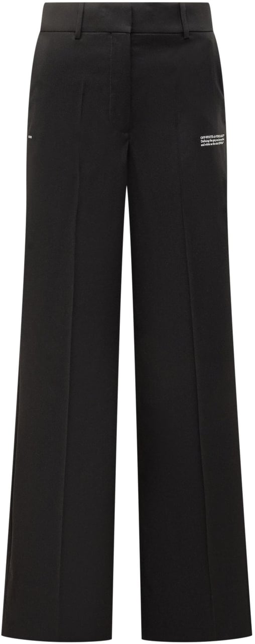 OFF-WHITE Pantaloni Off-White Neri a Gamba Larga Zwart