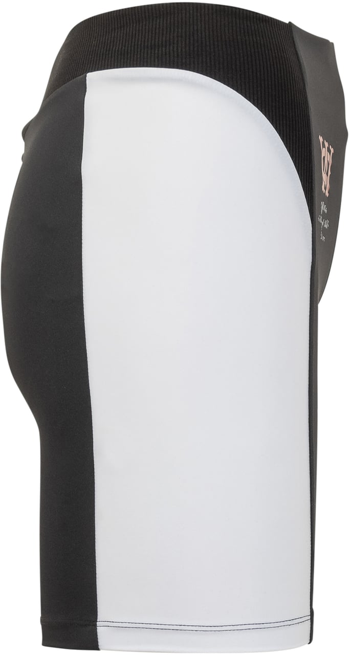 OFF-WHITE Off-White Shorts Ciclista Neri con Stampa Laterale Zwart