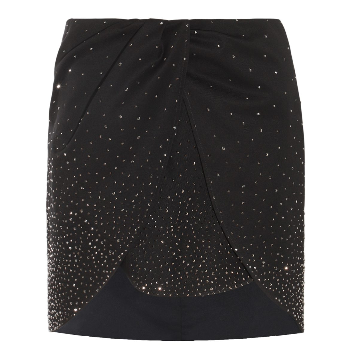 OFF-WHITE Black Skirt with Gradient Sparkle and Wrap Effect Zwart