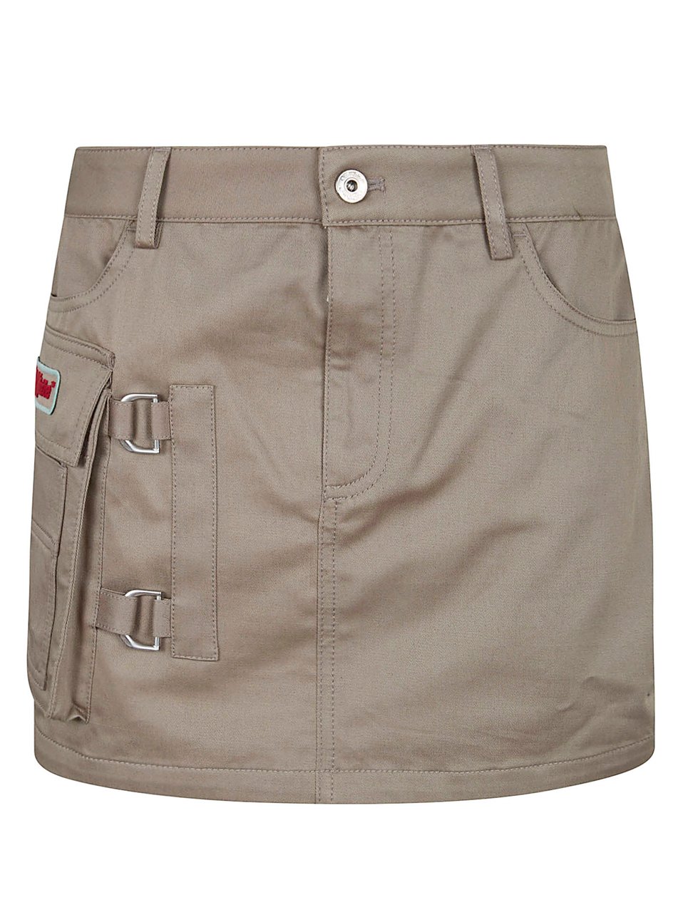 OFF-WHITE Military-Inspired Cotton Mini Skirt with Side Pocket Neutraal