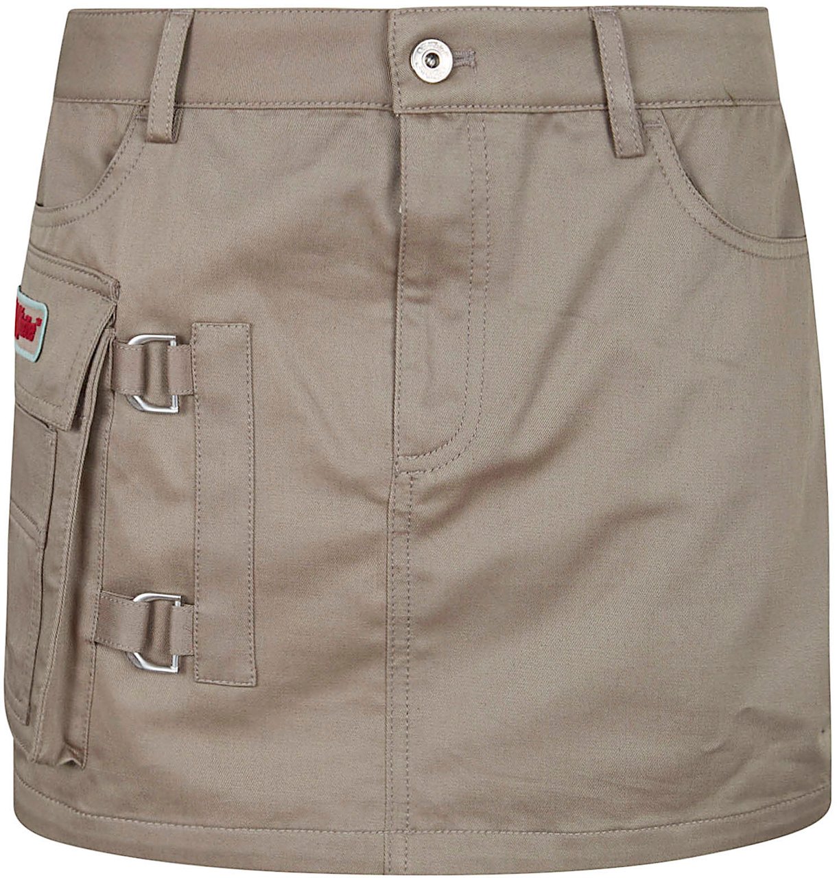 OFF-WHITE OFF WHITE CO GAB POCKET MINI SKIRT FUNGI Donkergrijs