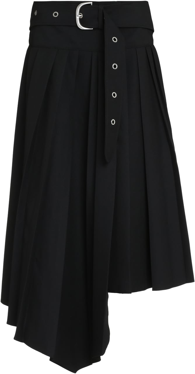 OFF-WHITE Pleated asymmetrical skirt Zwart