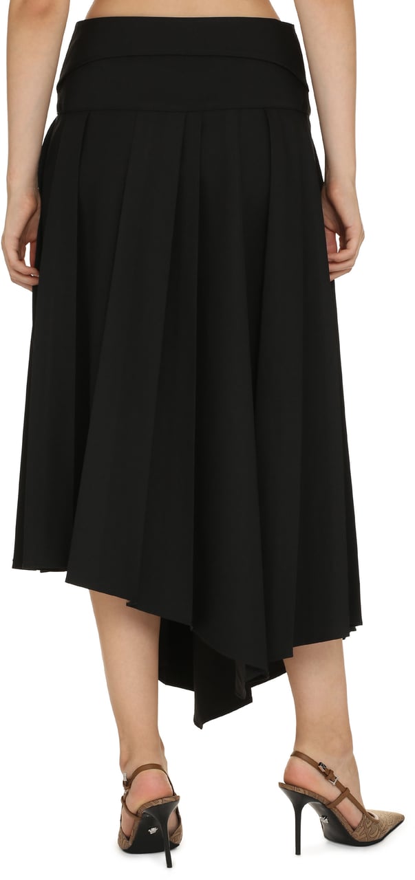 OFF-WHITE Pleated asymmetrical skirt Zwart