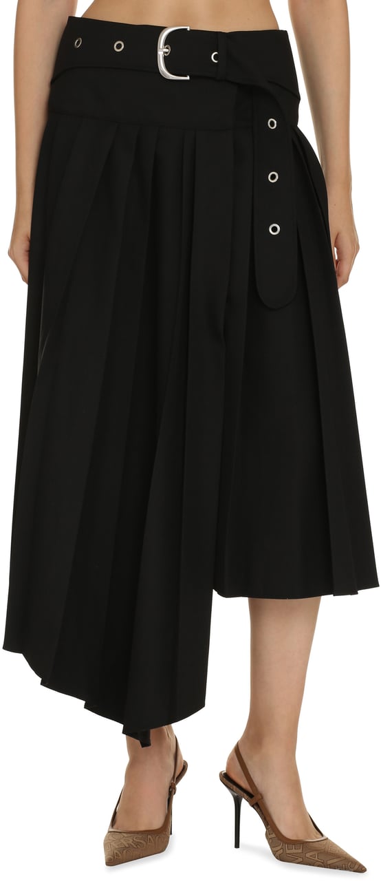 OFF-WHITE Pleated asymmetrical skirt Zwart