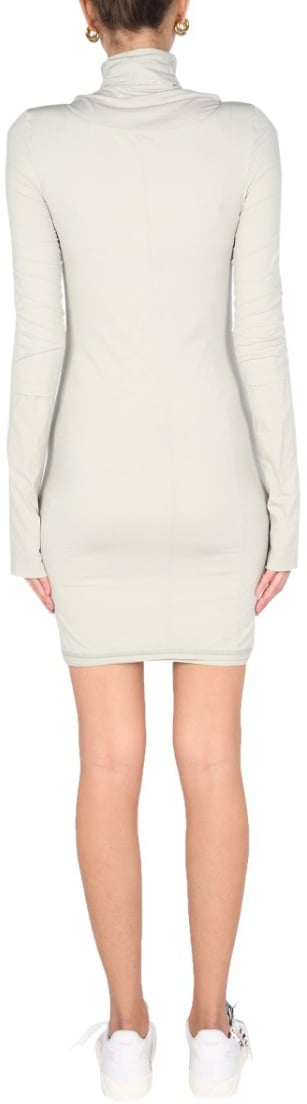 OFF-WHITE High Polo Neck Mini Dress Wit