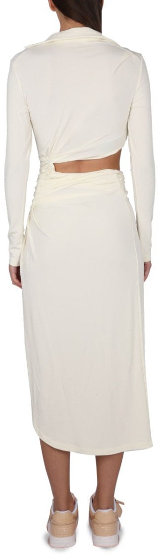 OFF-WHITE Dress With Ruffles Neutraal