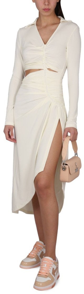 OFF-WHITE Dress With Ruffles Neutraal
