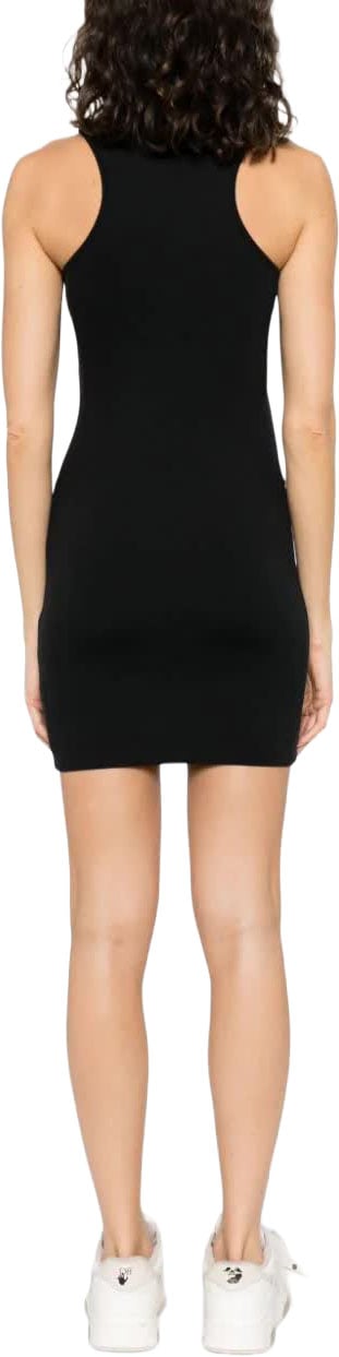 OFF-WHITE Sleek Rowing Form Fitting Polyamide Mini Dress Zwart
