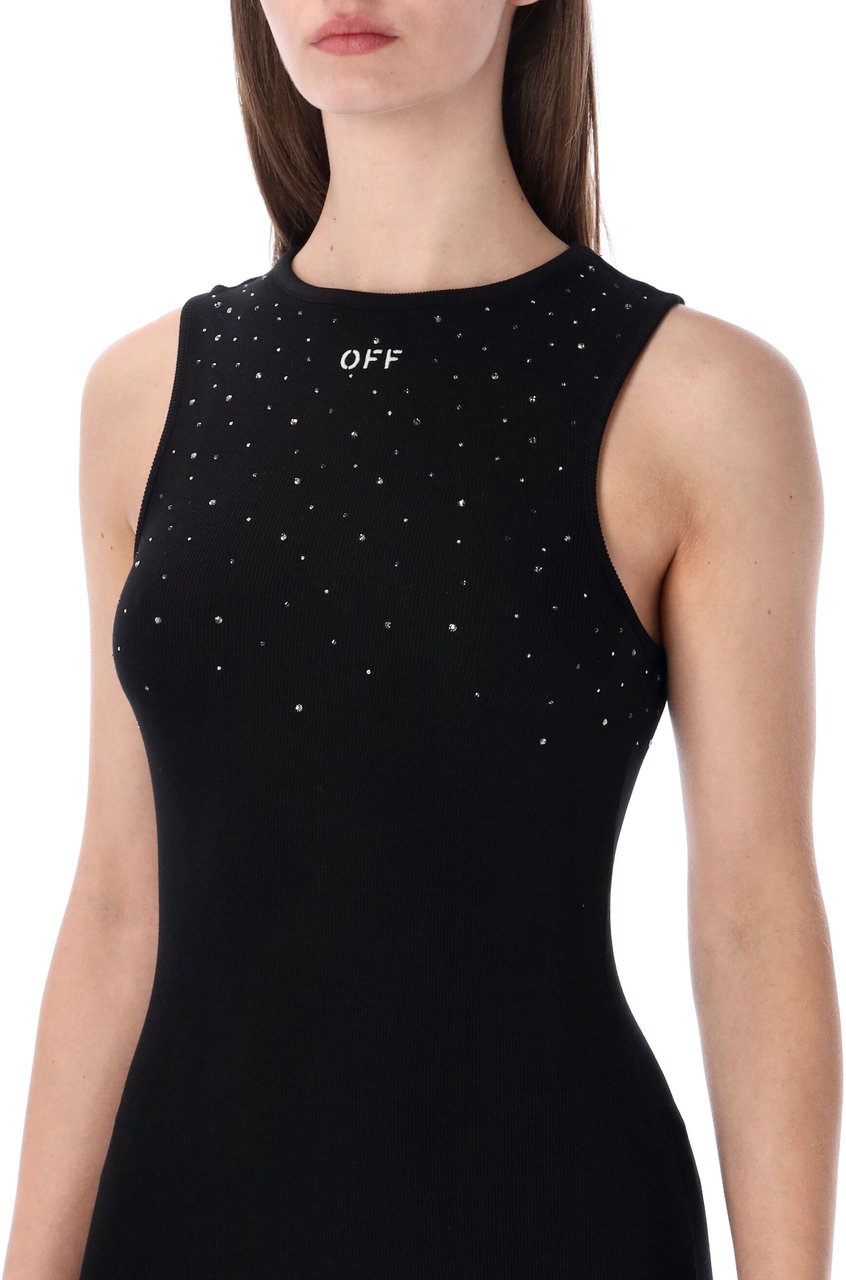 OFF-WHITE Rowing Mini Dress Swarosly Nero Zwart