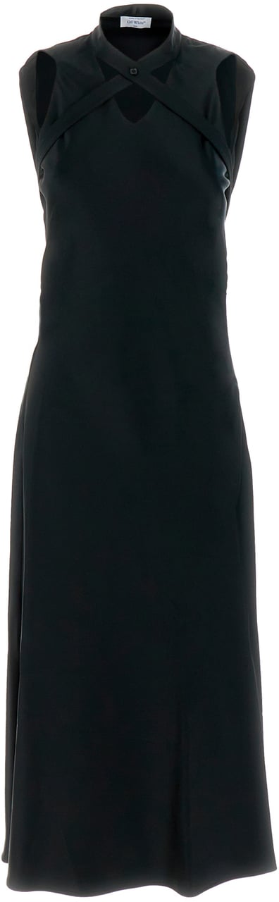 OFF-WHITE Off White Black satin dress Zwart