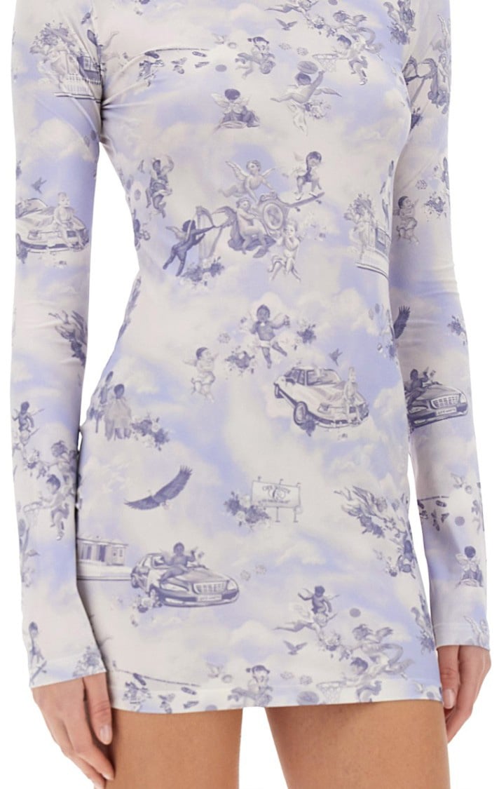 OFF-WHITE "Serenity" Short Dress Blauw