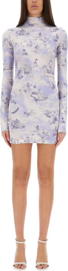 OFF-WHITE "Serenity" Short Dress Blauw