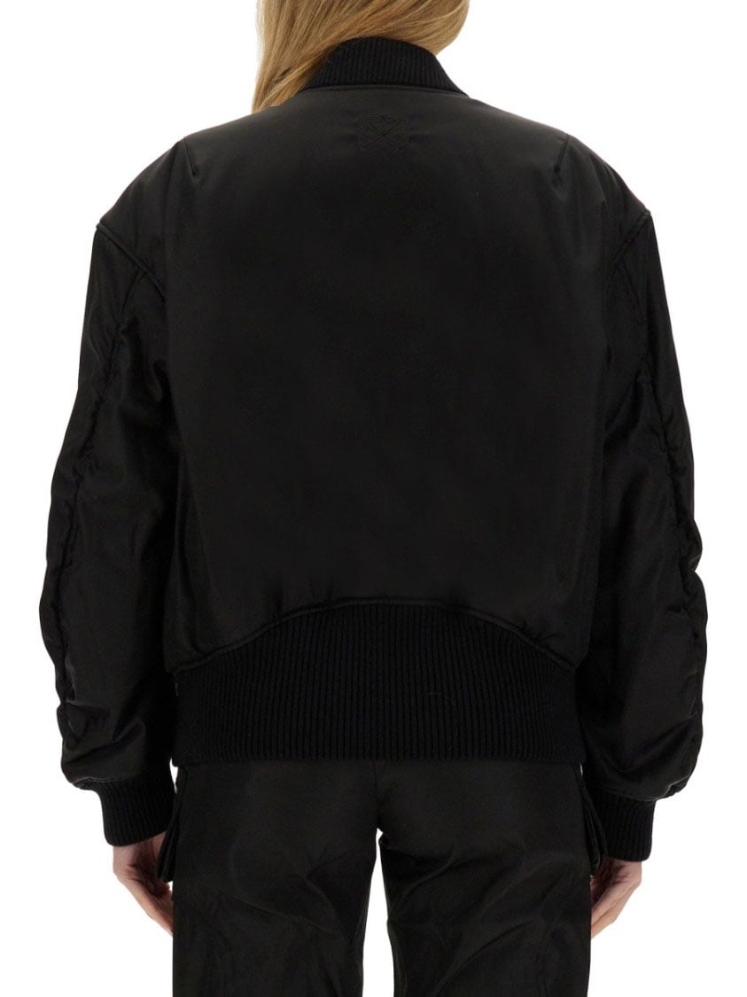 OFF-WHITE Nylon Bomber Jacket Zwart