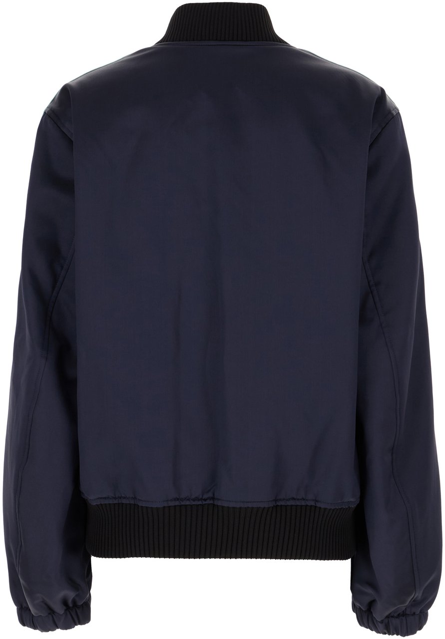 OFF-WHITE Off White Midnight blue acetate blend padded bomber jacket Blauw