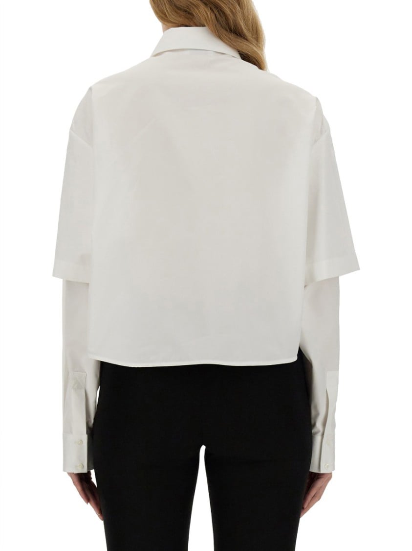 OFF-WHITE Cropped Poplin Shirt Wit