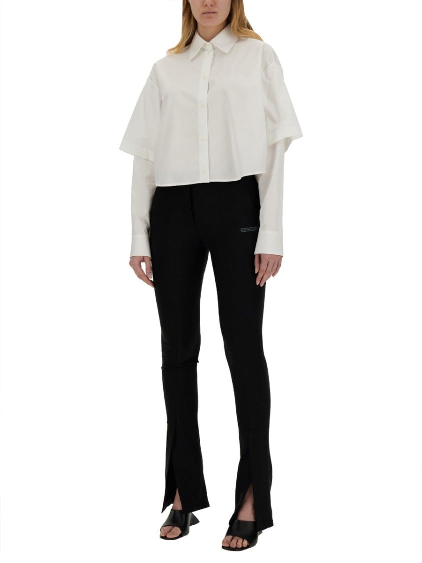 OFF-WHITE Cropped Poplin Shirt Wit