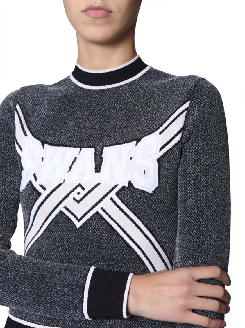 OFF-WHITE Textured Knit Cropped Sweater Zwart