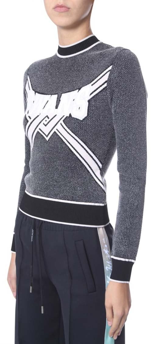 OFF-WHITE Textured Knit Cropped Sweater Zwart