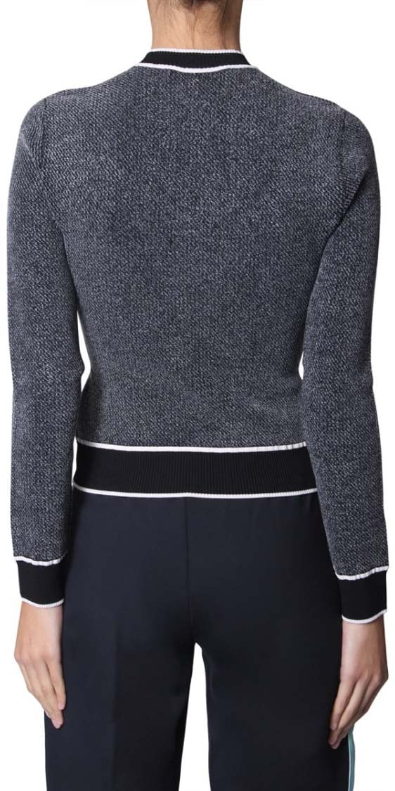 OFF-WHITE Textured Knit Cropped Sweater Zwart