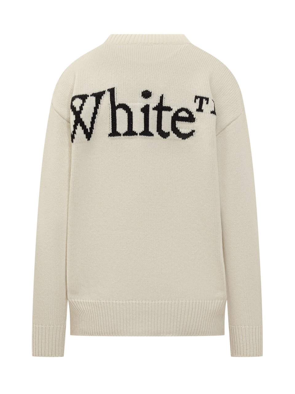 OFF-WHITE Off-White Maglione Bianco con Logo Intarsiato Wit