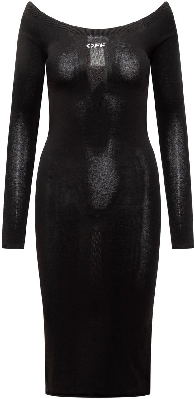 OFF-WHITE Abito con Logo Zwart