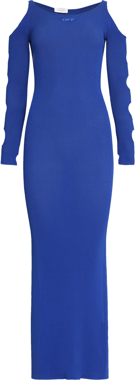 OFF-WHITE Intarsia knit-dress Blauw