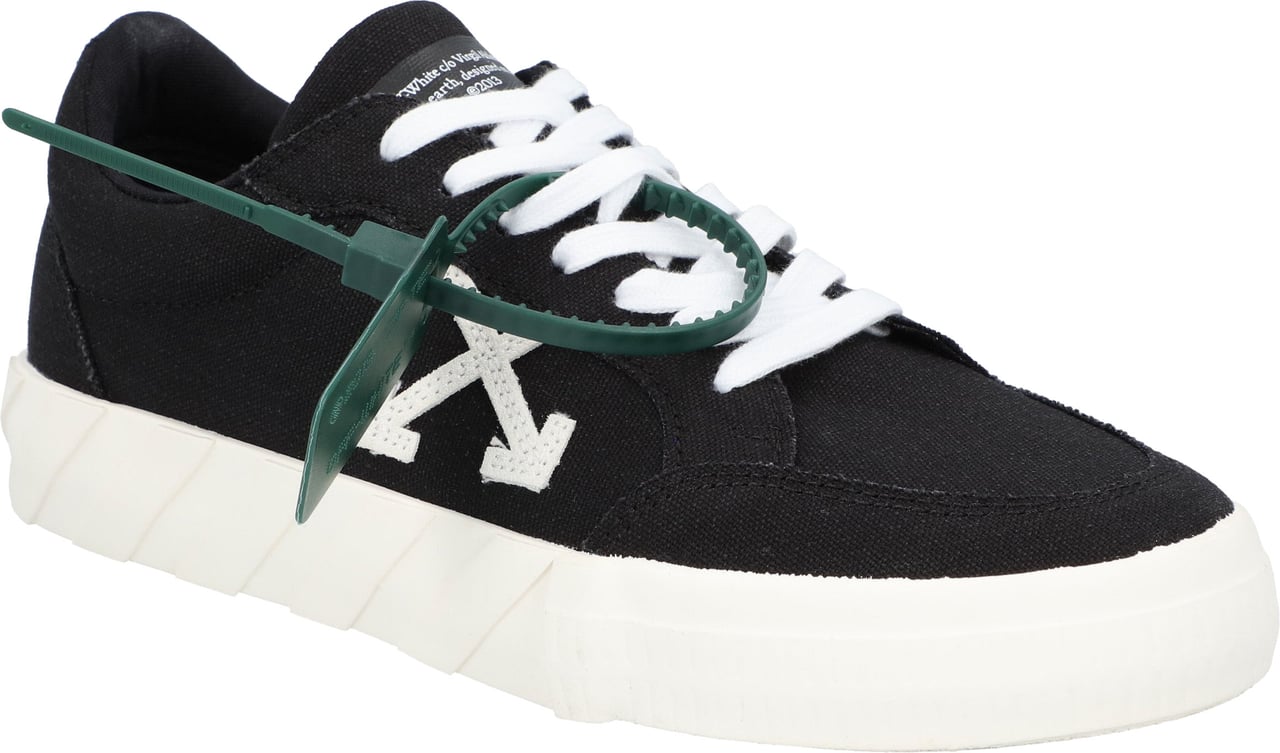 OFF-WHITE Low-Top Vulcalized Canvas Sneakers Zwart