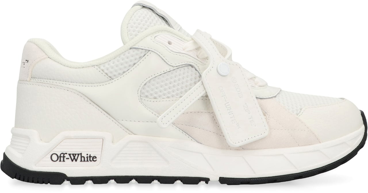 OFF-WHITE Kick Off leather and mesh sneakers Wit