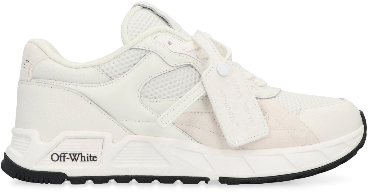 OFF-WHITE Kick Off leather and mesh sneakers Wit